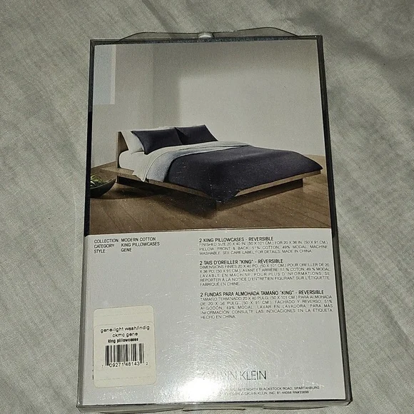 Calvin Klein King Pillowcases Heathered Blue - Picture 7 of 7